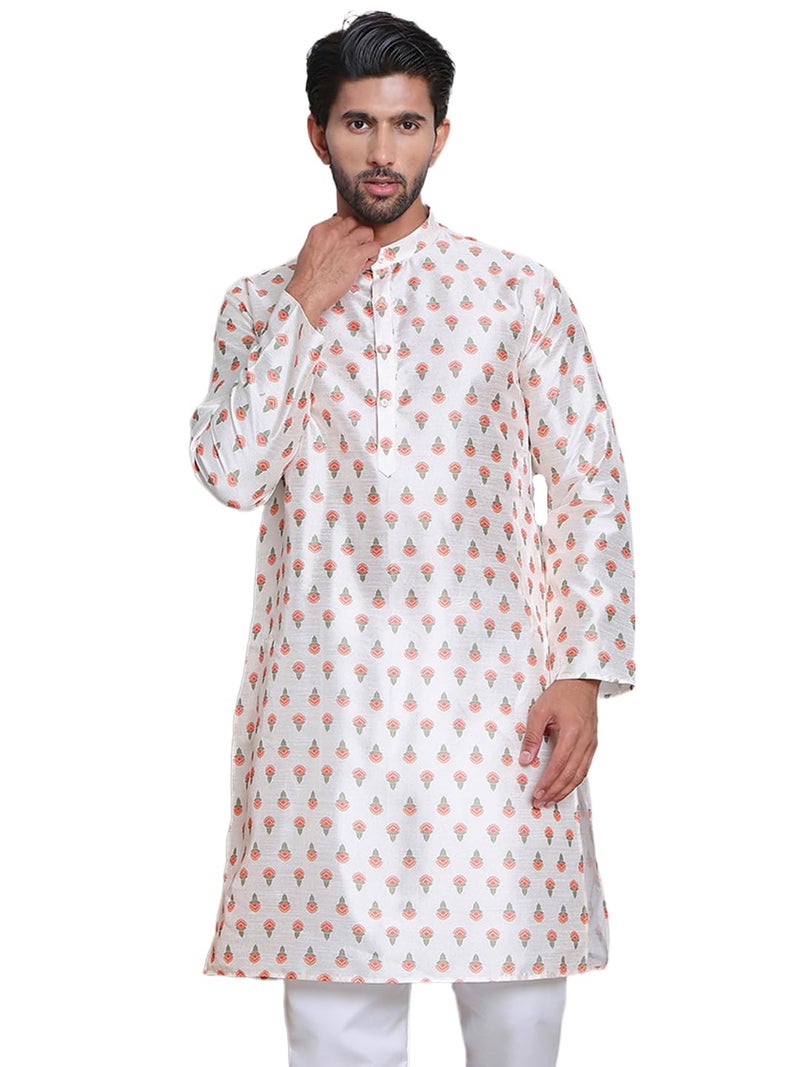 jompers قميص جومبرز الحريري المستقيم المطبوعة رقمياً بنقوش زهرية للرجال - Image 1