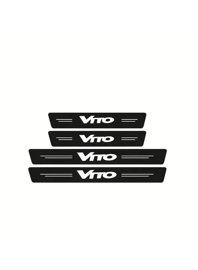 4pcs Mercedes Vito Door Sill Protector Heavy Duty Carbon Fiber Threshold Guard Scratch Resistant Trim - Image 3