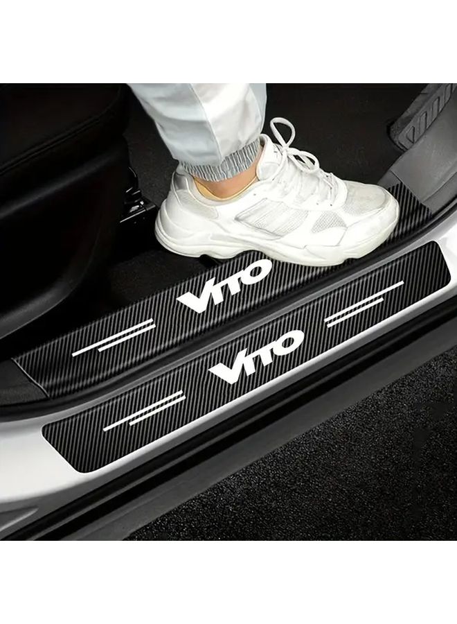 4pcs Mercedes Vito Door Sill Protector Heavy Duty Carbon Fiber Threshold Guard Scratch Resistant Trim - Image 1