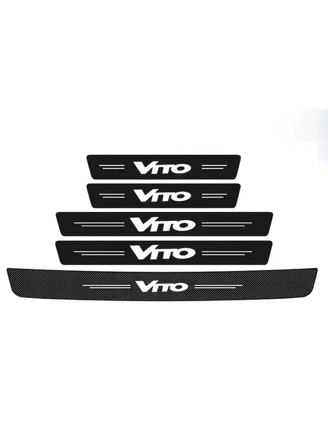 4pcs Mercedes Vito Door Sill Protector Heavy Duty Carbon Fiber Threshold Guard Scratch Resistant Trim - Image 5