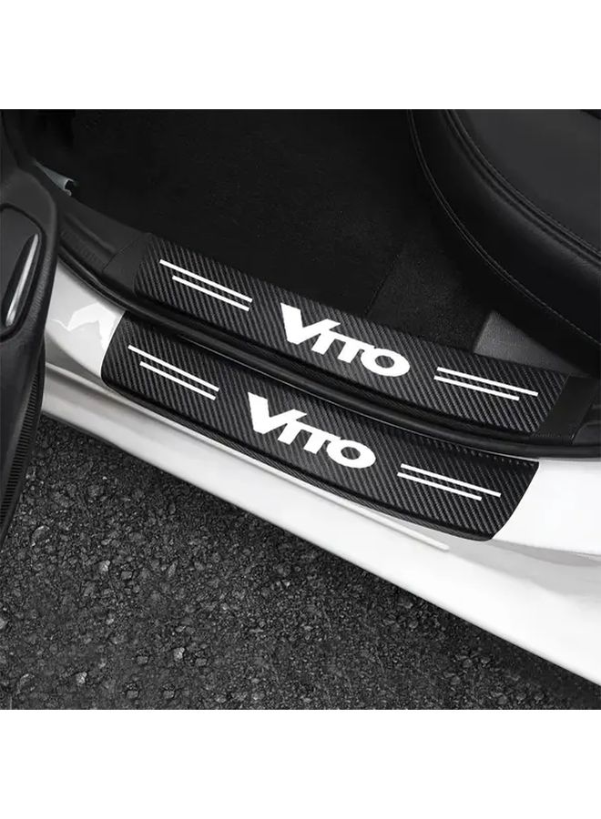 4pcs Mercedes Vito Door Sill Protector Heavy Duty Carbon Fiber Threshold Guard Scratch Resistant Trim - Image 2