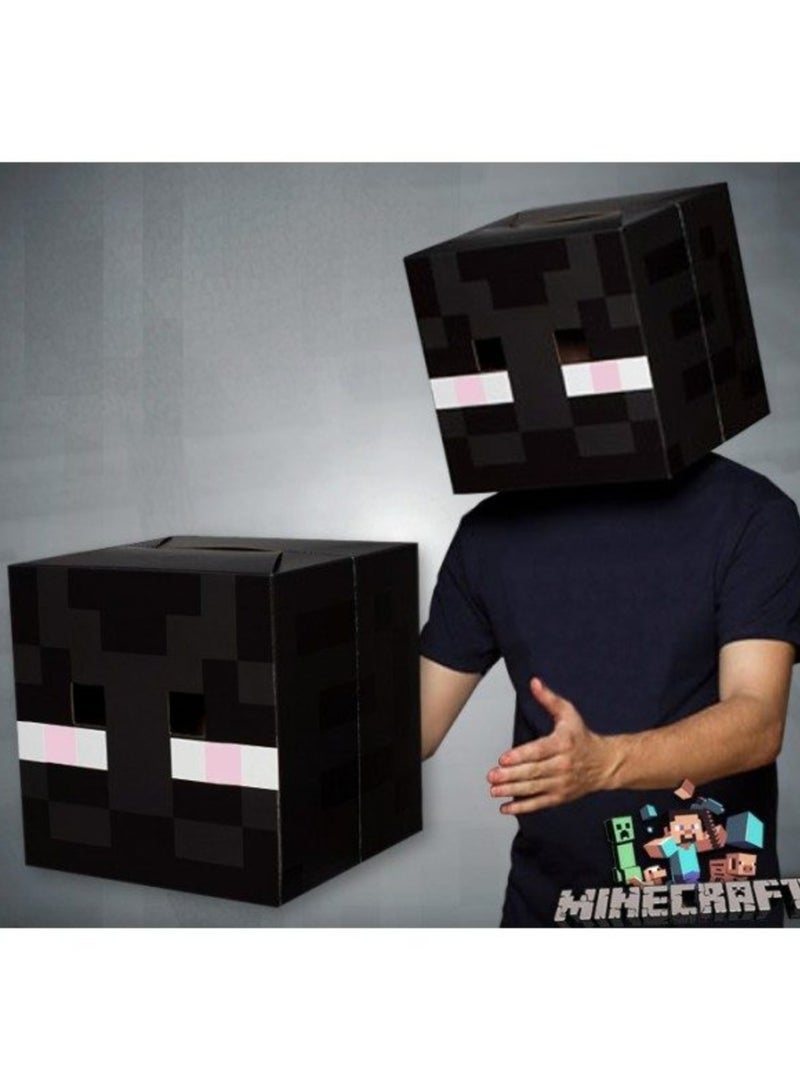 ماين كرافت قناع إندرمان من الورق المقوّى، صندوق رأس خفيف الوزن للزينة والأزياء التنكرية، هدية مناسبة للأطفال. - Image 1