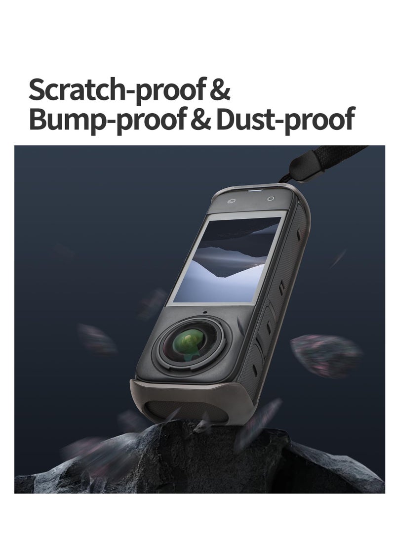 SOLARAE Fit for Insta360 X4 Camera Cover, Protective Sleeve Case Cover, Travel Storage Case, Case Lens Guard for Insta360 X4 Camera with Anti-drop Rope, Accessories for Insta360 X4 Action Camera (Black) - Image 4