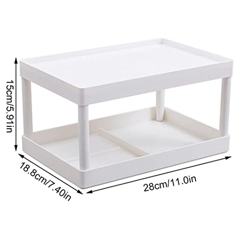 MEZON 2 Layer Stackable Desktop Storage Rack with Drawer | Multipurpose Cosmetic & Stationery Organizer for Office, Study Table & Makeup | Space Saving Desk Organiser | Multi Color - Image 2