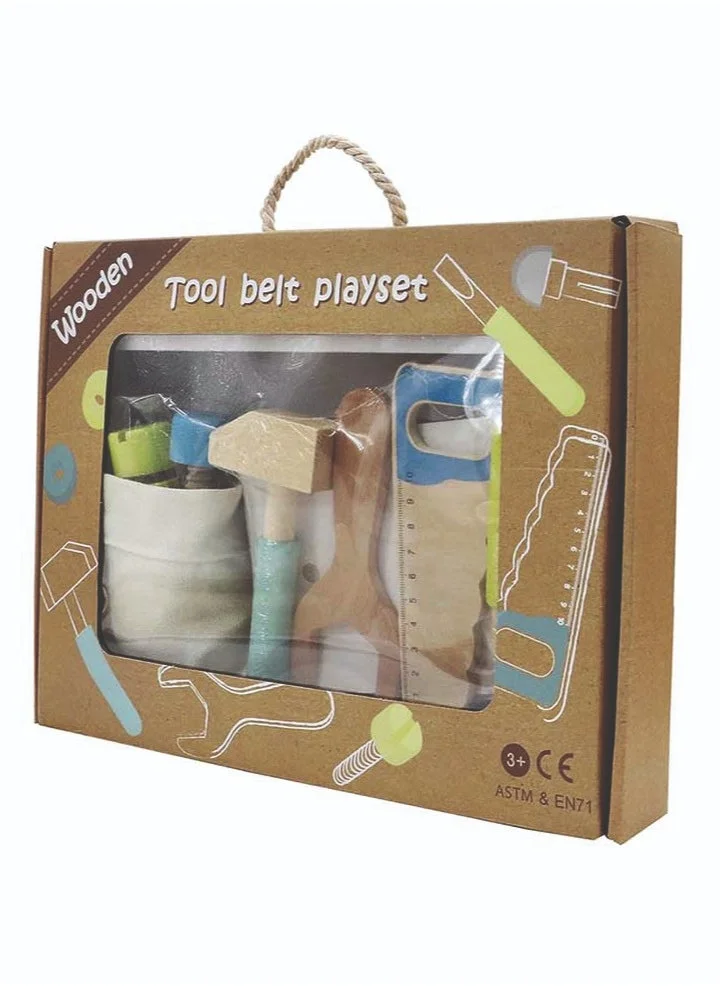 andreu Toys Wooden Tool Belt Playset