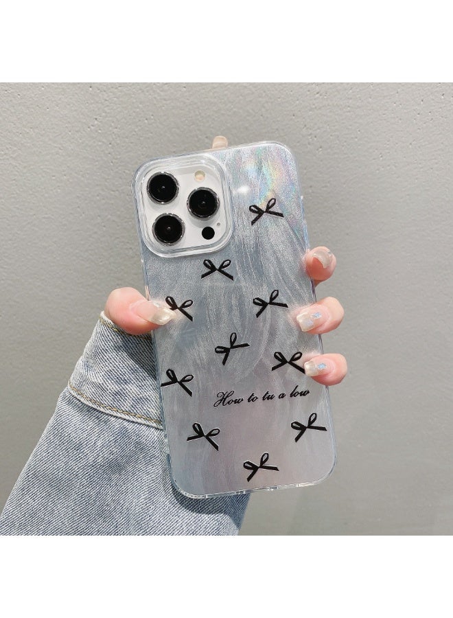 NIBEMINENT Bow Protective TPU Case Cover For iPhone 14 Pro, Black Bow - Image 1