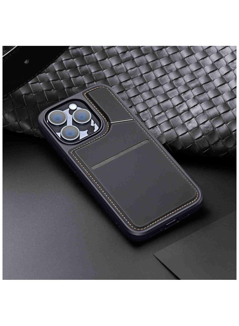 DUX DUCIS Rafi II Series Case for iPhone 14 Pro Max Case Wallet with Kickstand and Credit Card Holder Compatible with MagSafe Leather Heavy Duty Protective Case Cover (Black) - Image 4