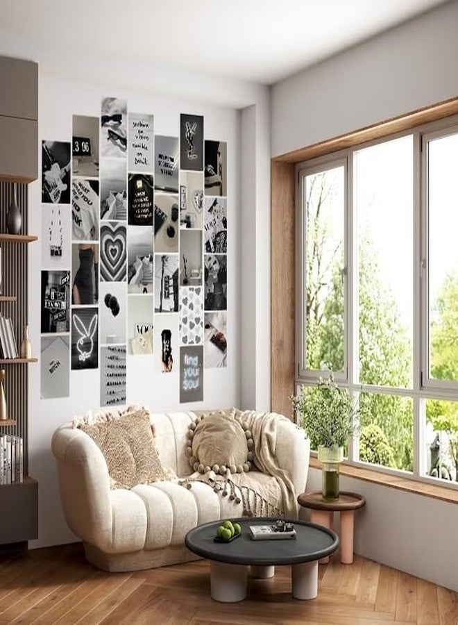 Kitty Cat® - Black & White Aesthetic Wall Collage Kit for Room Decor | Set of 50 Aesthetic Posters | 300 GSM Water Resistant Paper | Size 4x6 Inch | Unframed | Comes With Double Sided Tape (50) - Image 4