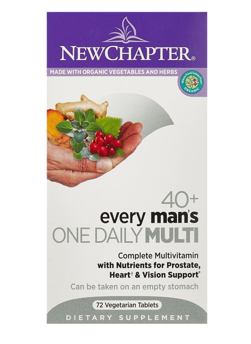 New Chapter New Chapter 40+ Every Man's One Daily Multi 72 Vegetarian Tablets  - Image 1