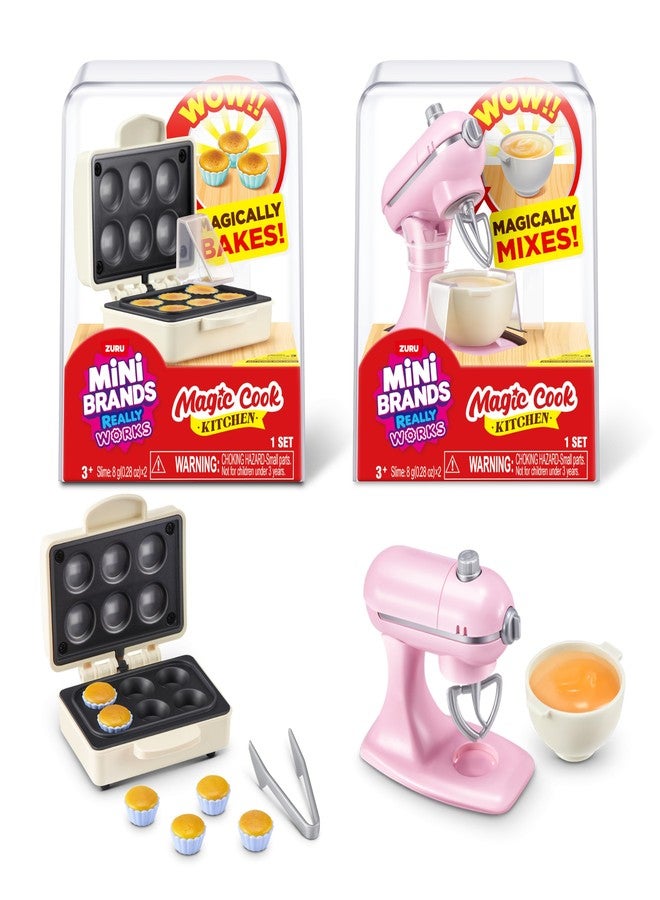 Mini Brands Really Works Magic Cook Kitchen Capsule Series 1 Cupcake Maker & Mixer Set by ZURU, Capsules of Miniature Real Working Kitchen Appliances, Non-Edible Collectible Toy Mystery Capsule - Image 1