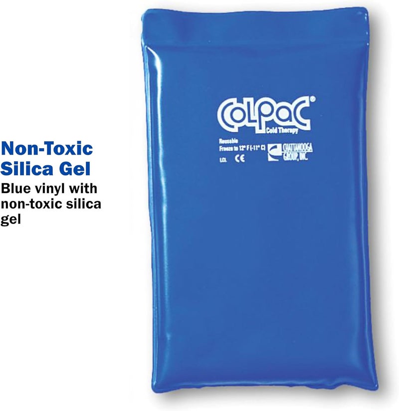 Chattanooga ColPac Reusable Gel Ice Pack for Knee Arm Elbow Shoulder Back  Aches Swelling Bruises Sprains Inflammation Half Size 2 Pack Bundle Blue Vinyl with a Lumintrail Bag - Image 5