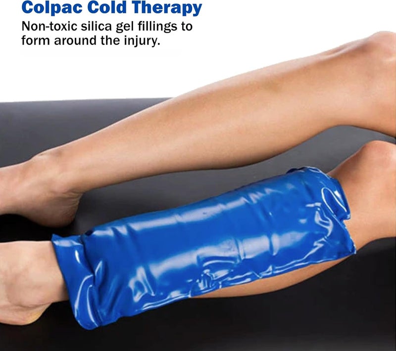 Chattanooga ColPac Reusable Gel Ice Pack for Knee Arm Elbow Shoulder Back  Aches Swelling Bruises Sprains Inflammation Half Size 2 Pack Bundle Blue Vinyl with a Lumintrail Bag - Image 3