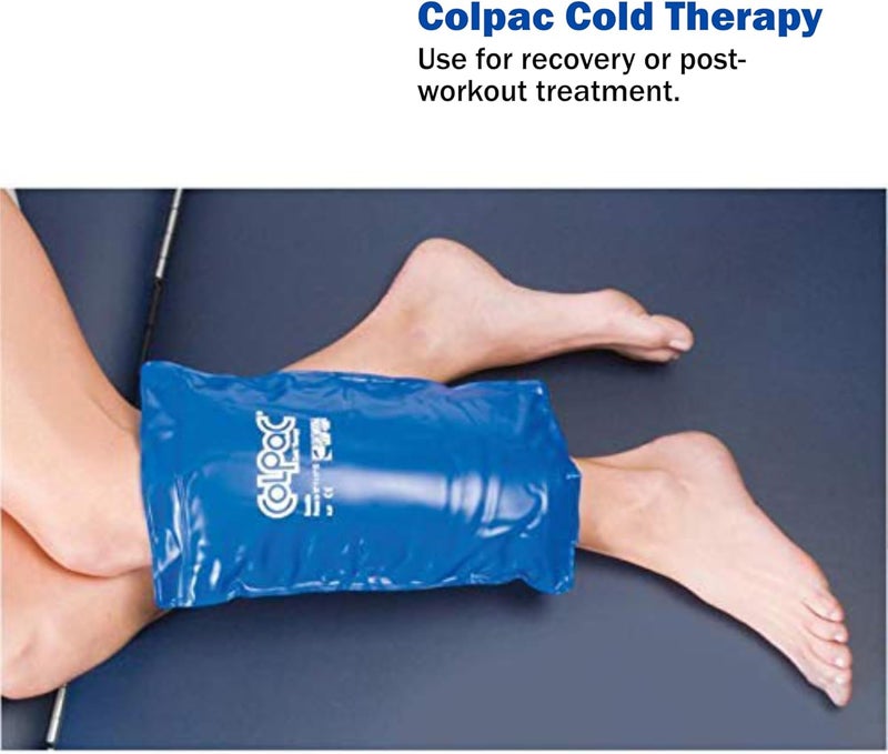 Chattanooga ColPac Reusable Gel Ice Pack for Knee Arm Elbow Shoulder Back  Aches Swelling Bruises Sprains Inflammation Half Size 2 Pack Bundle Blue Vinyl with a Lumintrail Bag - Image 4