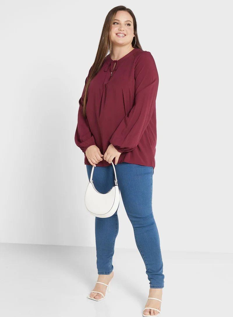 Only Carmakoma Puff Sleeve Knitted Top