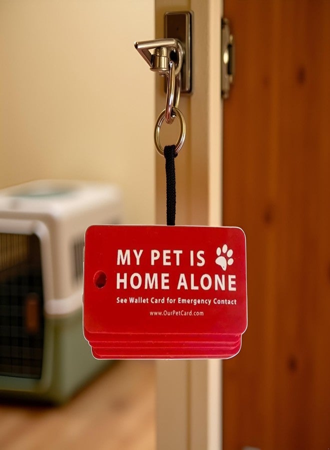 WLngtv 1Pc Red Pets are Home Alone Alert Key Tags Keychain Contact Writable Pet Wallet Key Keychain - Image 5