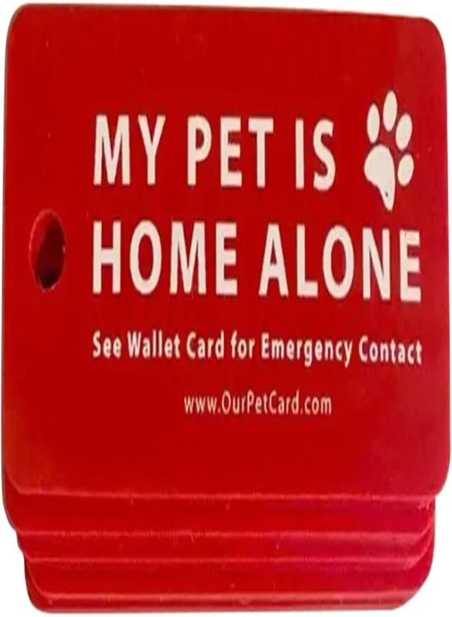 WLngtv 1Pc Red Pets are Home Alone Alert Key Tags Keychain Contact Writable Pet Wallet Key Keychain - Image 1