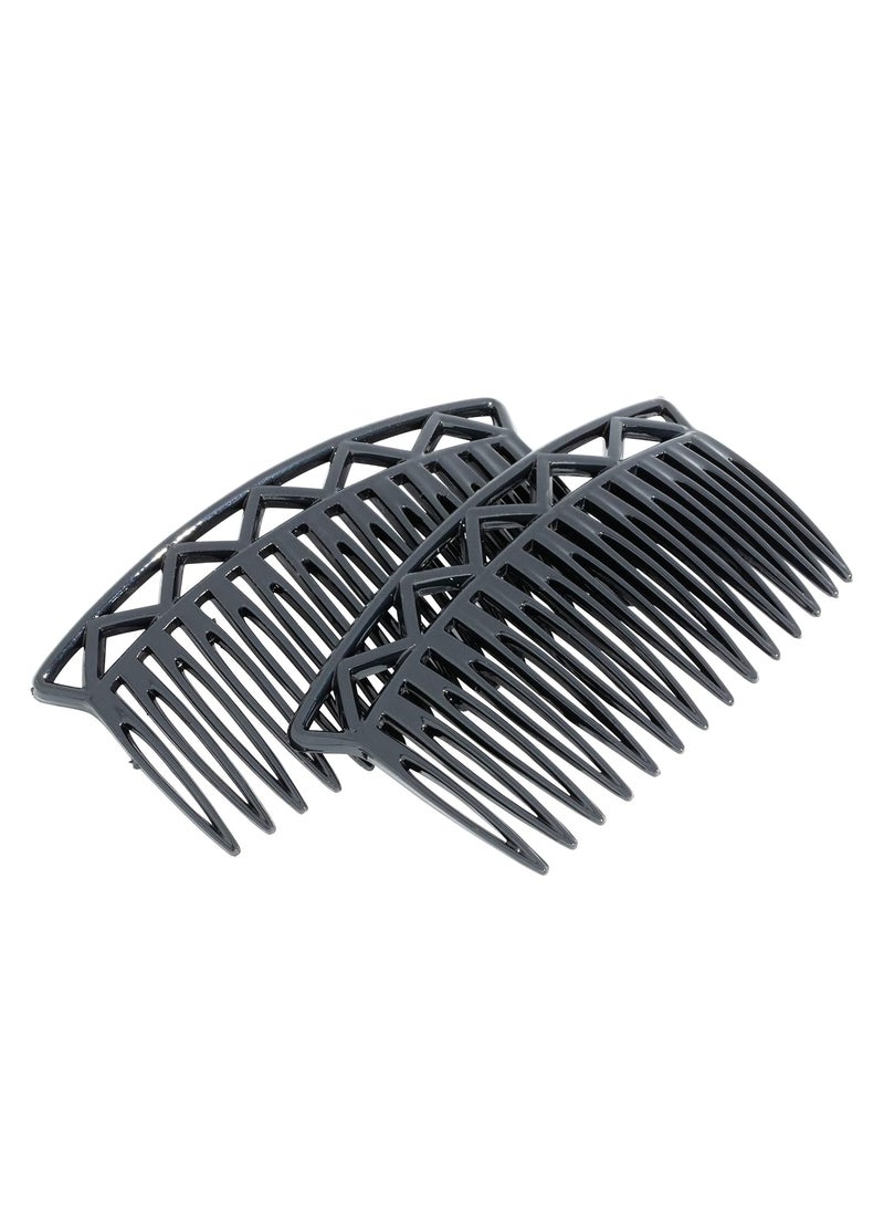 L. Erickson - France Luxe Trellis Side Comb Pair Black - Image 1