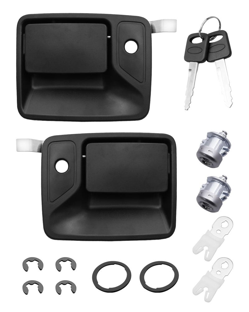 Vaticas Exterior Door Handle with Lock Cylinders and Key Fit for Ford Excursion F250 F350 Super Duty Truck F450 F550 F650 F750 Truck Replace 79306 79307 7C3Z2522405AA - Image 2