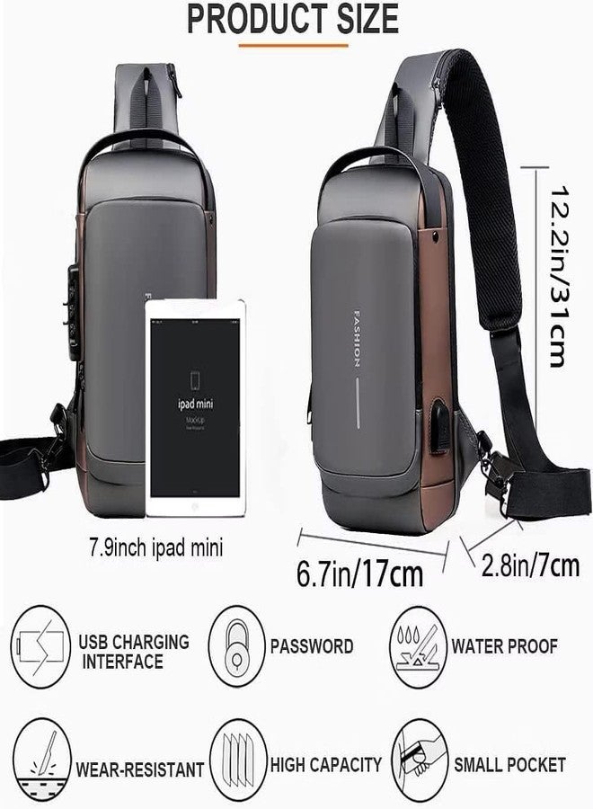 SEVIA Men Women Crossbody Chest Bag Sling Bag With USB Charging Port Anti-Theft Motorcycle Rider Male Shoulder Bag For Walking, Gym, Sport, Hiking, Cycling, Travel, Outdoor And Daily Use - Image 3