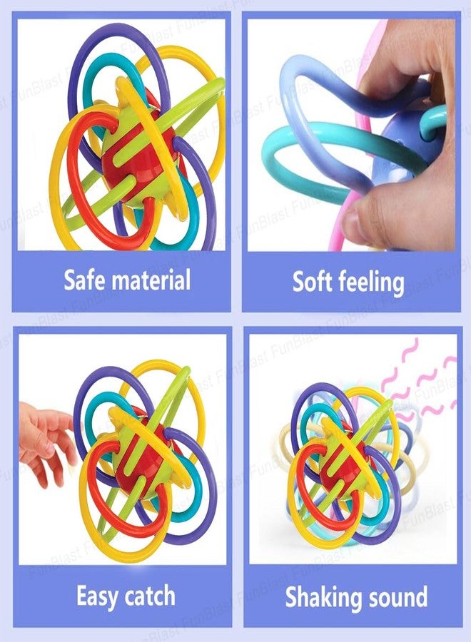FunBlast Loops Teething Ring Teether Rings With Rattle Sound Toys For New Born Baby, Silicone Rings Loop Teether For Baby, Infant Teething Ring Toys (Multicolor) - Image 5
