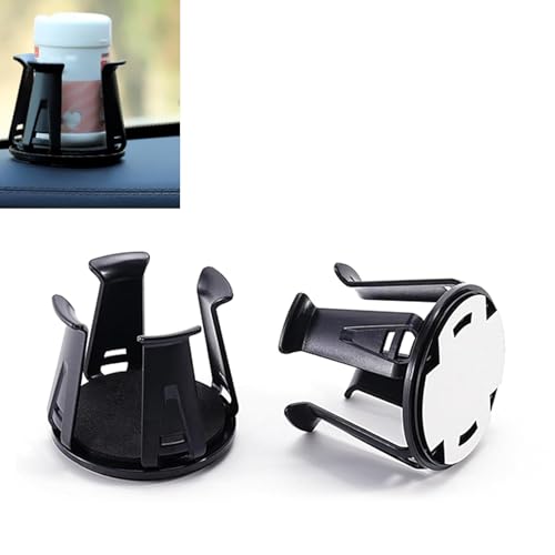 Zosgrew 2 PCS Car Cup Holder Insert Upgraded Adaptive Clamping Arm Cup Holder Adapter Universal Selfadhesive Vehicle Beverage Cups Holders for Most Cars Black - Image 1