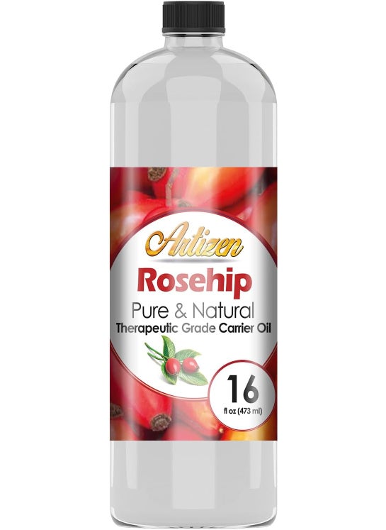 Artizen Artizen Pure  Natural 16oz Rosehip Oil for Face Skin Body Hair Nails  Aromatherapy  Cold Pressed from Fresh Roses  Rose Seeds 