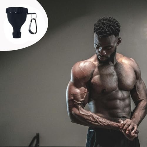 CYRYLC 2 Pack Premium Protein Powder Containers - Portable Pre Workout and Protein Funnels for Filling Water Bottles, Shaker Bottles w/Protein Powder,with Sturdy Carabiners（50ml） - Image 2