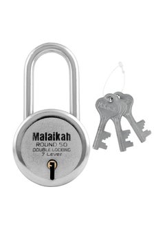 MALAIKAH Malaikah Round 50 mm Padlock Long Shackle Double Locking 7 Lever with 3 Keys Ideal for Gate Shutter and Shop Ideal for Gate Shutter and Shop Made in Aligarh India Pack of 3  - Image 4