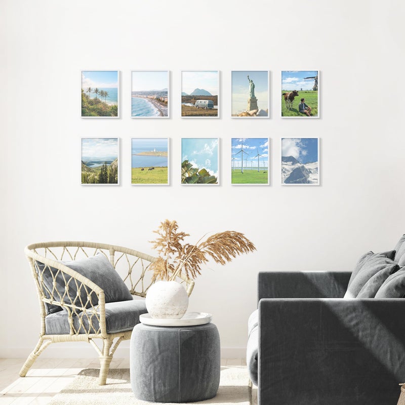 Fisnish 8x10 Picture Frame Set of 10, White Frames 8x10 for Tabletop Display, Horizontal or Vertical Wall Mounting - Image 2
