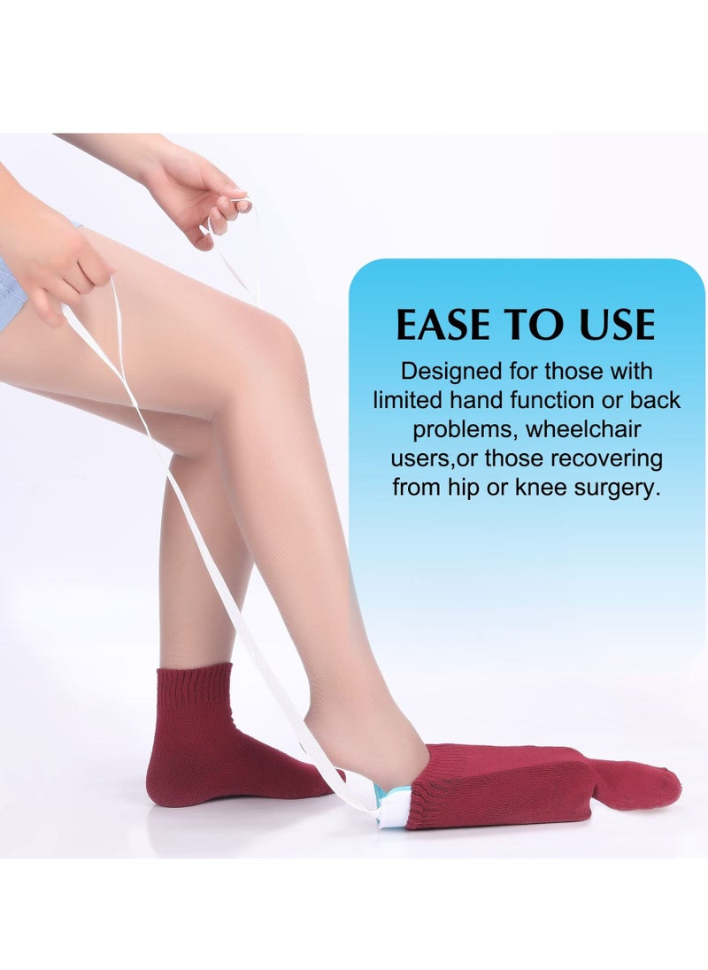 SYOSI - Stocking Puller, Sock Aid Device for Seniors, Disabled, Pregnant, Sock Helper Aide Tool, Easy On,Easy off Tools, Pull up Assistance Help, Pulling Assist Device, Socks Helper (1pack) - Image 1