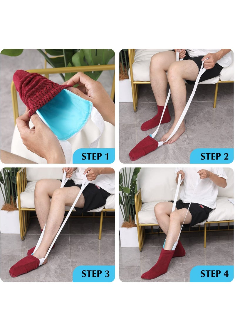 SYOSI - Stocking Puller, Sock Aid Device for Seniors, Disabled, Pregnant, Sock Helper Aide Tool, Easy On,Easy off Tools, Pull up Assistance Help, Pulling Assist Device, Socks Helper (1pack) - Image 1
