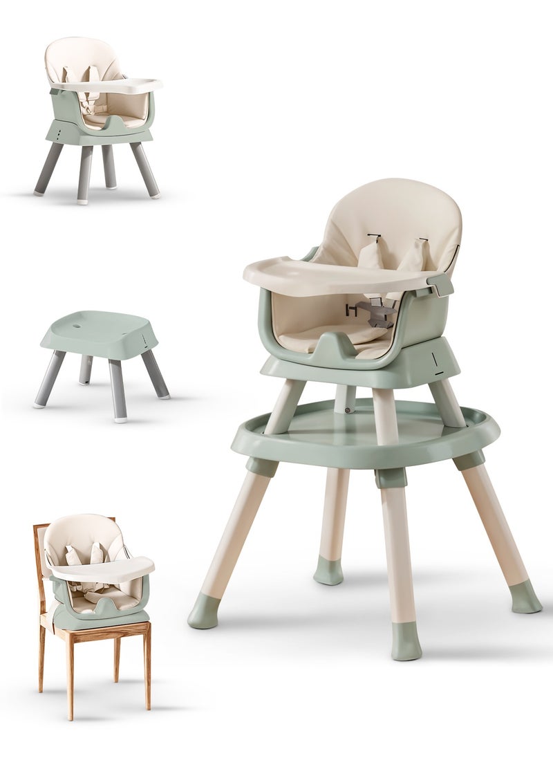 6 in 1 Convertible Baby High Chair for Kids, Baby Feeding with 2 Adjustable Heights, 5 Point Safety Belt And Tray, Kids High Chair for Baby 1 to 5 Years Green - pzsku/ZC0E99B71B1927A769A3FZ/45/_/1736946572/f7044215-ae55-4000-9364-4895bf9ea2fb