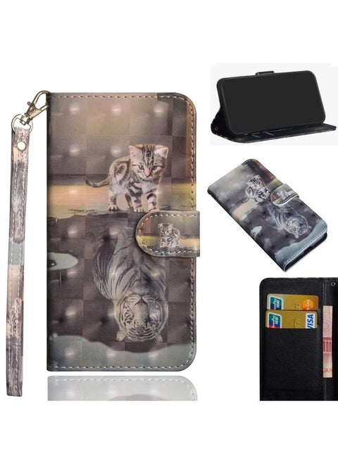 Case Cover For iPhone XS Max 3D Painting Pattern Horizontal Flip TPU + PU Leather Case with Holder & Card Slots & Wallet Cat Tiger