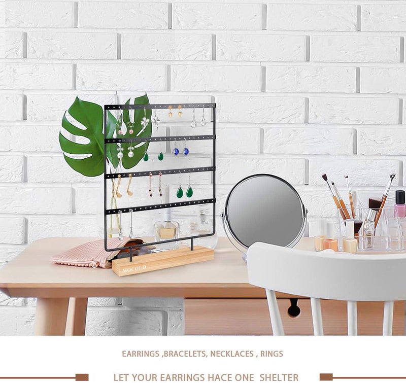 MOCOLO Earring Holder Stand, Earring Organizer Display Holder Stand for Hanging Earrings(88 Holes & 4 Layers) - Image 4