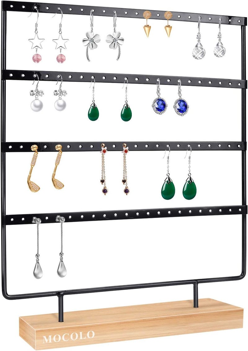 MOCOLO Earring Holder Stand, Earring Organizer Display Holder Stand for Hanging Earrings(88 Holes & 4 Layers) - Image 2