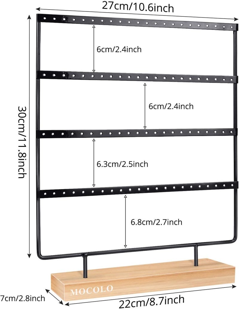 MOCOLO Earring Holder Stand, Earring Organizer Display Holder Stand for Hanging Earrings(88 Holes & 4 Layers) - Image 3