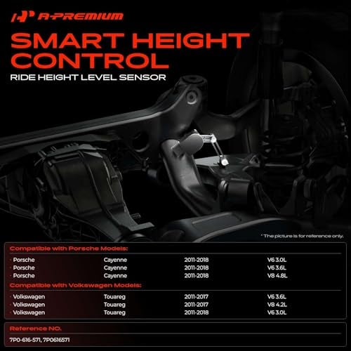 A-Premium APremium Ride Height Level Sensor Compatible with Volkswagen Touareg 20112017 V6 30L 36L Porsche Cayenne V6 30L 36L V8 48L Sport Utility Rear Left or Right - Image 3
