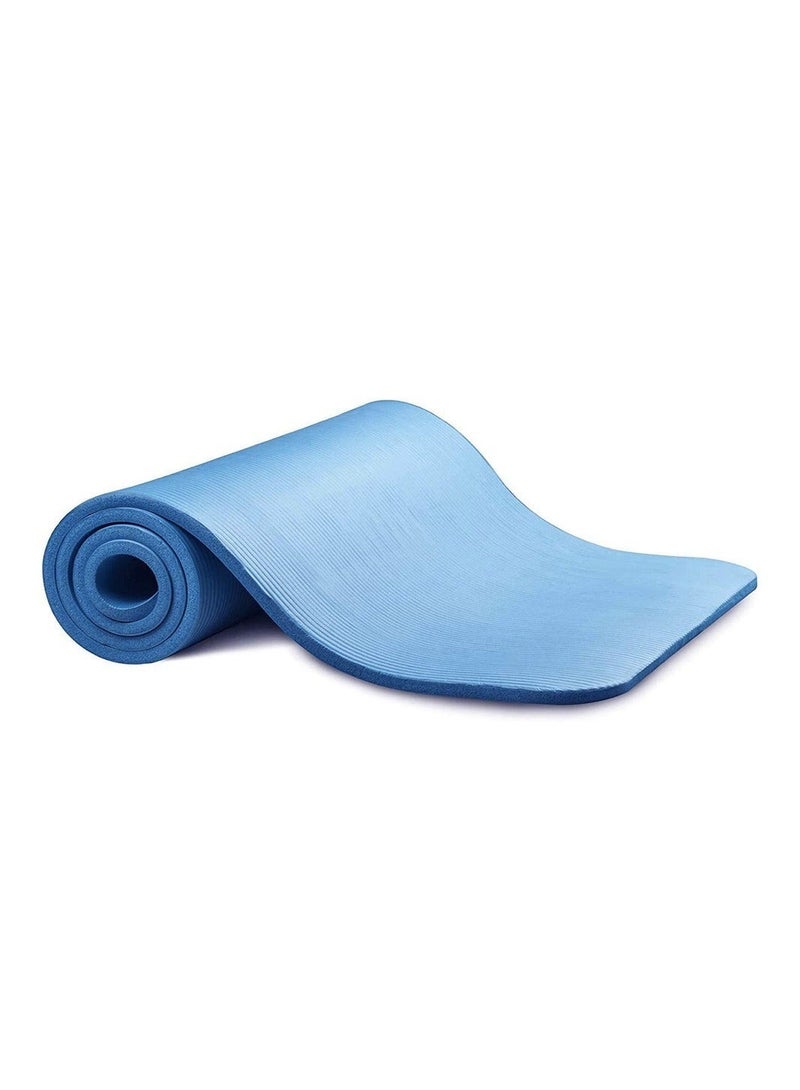 10mm Thick Blue Yoga Mat with Strap Non-Slip Exercise Mat for Home Fitness Pilates Yoga Training - Image 2