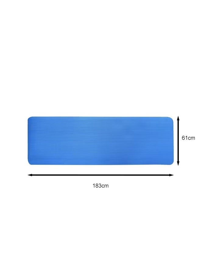 10mm Thick Blue Yoga Mat with Strap Non-Slip Exercise Mat for Home Fitness Pilates Yoga Training - Image 4