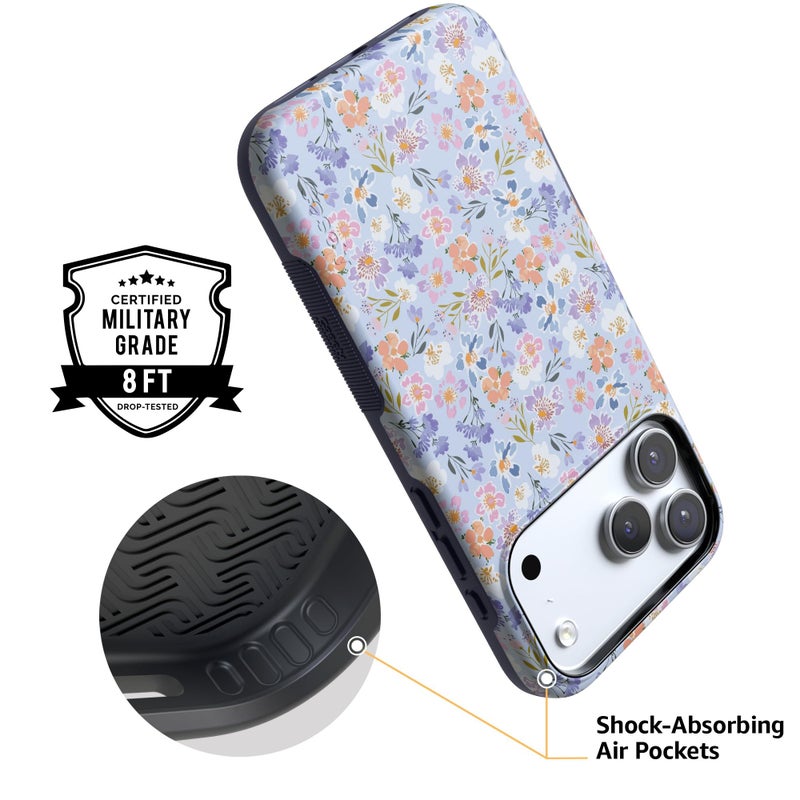 Casely iPhone 17 Pro Max Case | Poppy Meadows | Pastel Floral | Bold Protective Design | Compatible with MagSafe - Image 4