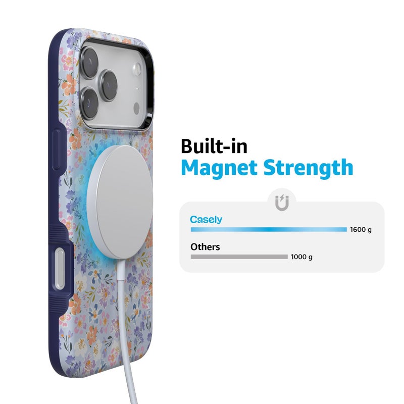 Casely iPhone 17 Pro Max Case | Poppy Meadows | Pastel Floral | Bold Protective Design | Compatible with MagSafe - Image 5