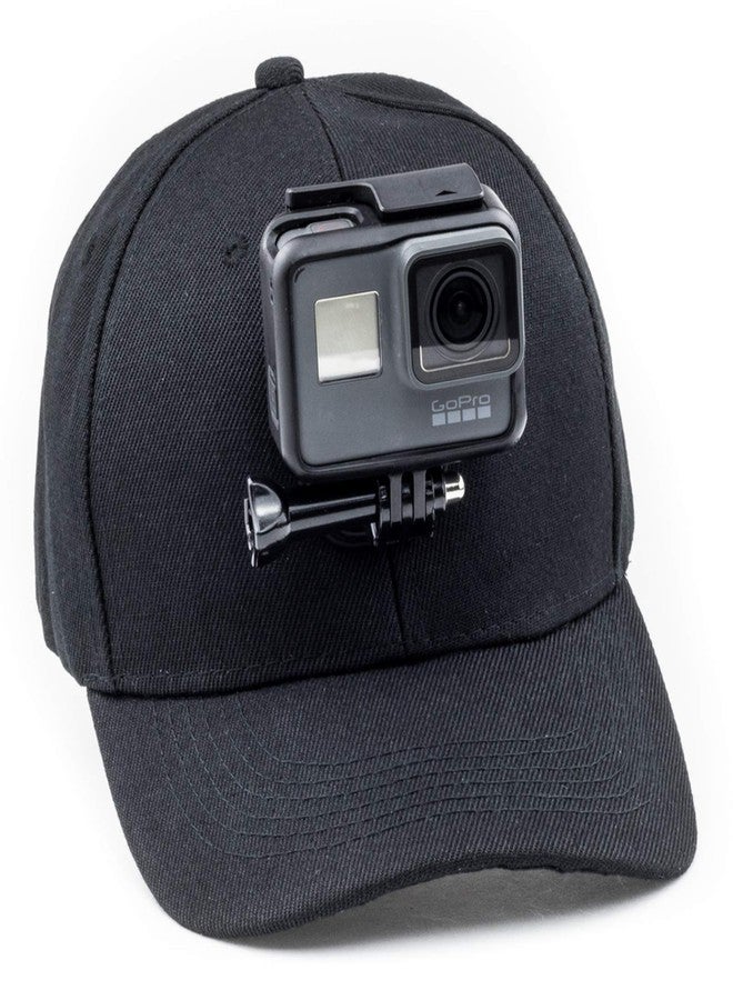 Digicharge Baseball Cap Hat with Action Camera Holder Mount Bracket Compatible for GoPro Max Hero Akaso Dragon Touch Apexcam Crosstour Campark Fitfort Apeman Camkong Victure Kitvision Cam Black - Image 1
