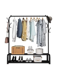 Taimi Heavy Duty Closet Organizer Metal Garment Rack Shoes Storage Hanger Metal 110x35x146cm black  - Image 2