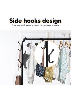 Taimi Heavy Duty Closet Organizer Metal Garment Rack Shoes Storage Hanger Metal 110x35x146cm black  - Image 5