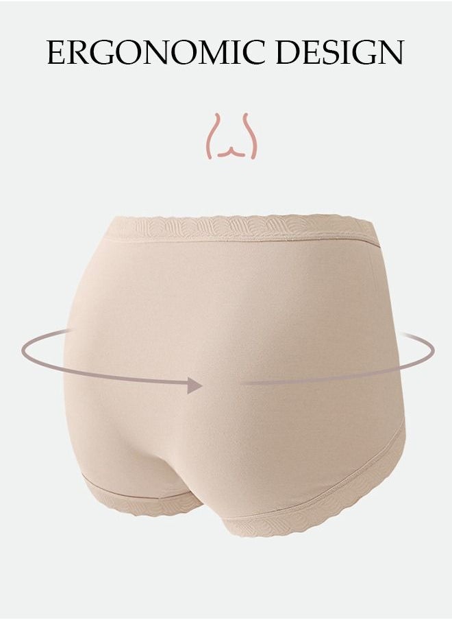 DUNISO - 4PC Women's Briefs Ladies Girl's High-waist Cotton Underwear High Stretch Panties Soft Underpants Underwear Full Coverage Panties Multicolor - Image 1