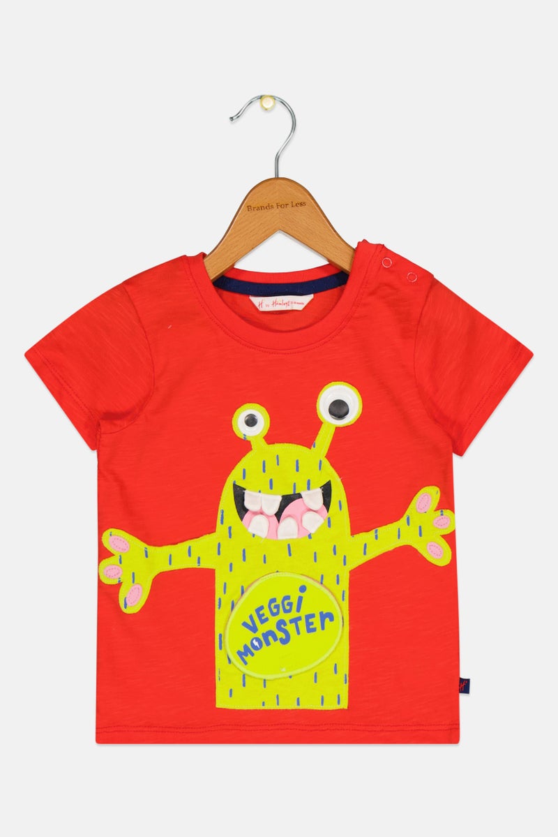 Hamleys Toddlers Boy Crew Neck Short Sleeve Embroidered T-Shirt, Multicolor - Image 3