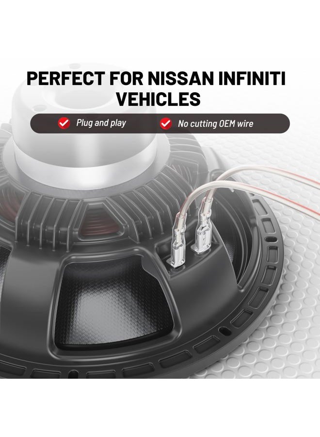 RED WOLF سلك توصيل مكبر الصوت التويتر للسيارة لسيارات نيسان ألتيما 2009-2016، نيسان فرونتير 2010-2019، إنفينيتي JX35 QX60 2013-2019، مقبس سلك الصوت بعد البيع لعدادات الصوت 2 قطعة - Image 3