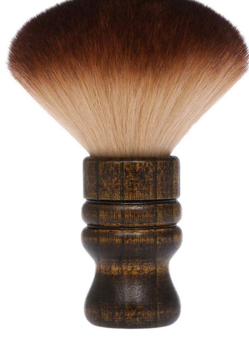 NIBEMINENT Large Neck Duster Brush, Anself Soft Salon Barber Face Hair Cleaning Brush Grooming Shaving Sweeping Tool Wooden Handle - Image 1