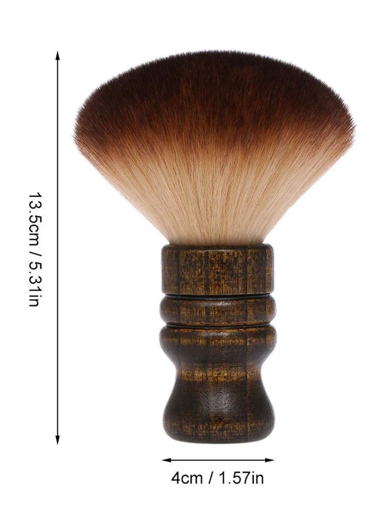 NIBEMINENT Large Neck Duster Brush, Anself Soft Salon Barber Face Hair Cleaning Brush Grooming Shaving Sweeping Tool Wooden Handle - Image 2