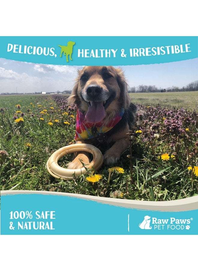 Raw Paws 6-inch Compressed Rawhide Rings for Dogs, 10-Count - Packed in The USA - Rawhide Ring for Dogs - Digestible Rawhide Donuts - Natural Hide Dogs Chews - Natural Puppy Teething Rings - Image 4